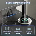 thumbnail image 2 of Amadwell 47 Inch L Shaped Desk with LED Strip, Corner Gaming Desk with Power Outlet, Drawer & Shelves, 2 of 9