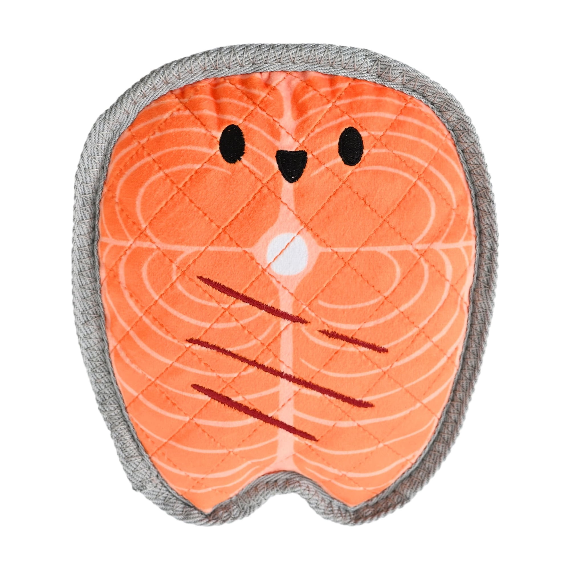 Vibrant Life Multicolor Tough Salmon Plush Dog Toy with Squeaker and Crinkle Paper, Chew Level 3