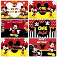thumbnail image 4 of Disney dibujos animados Mickey Mouse niños feliz 1er cumpleaños fiesta fondo decoración Baby Shower fotografía Banner, 4 of 5