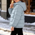 thumbnail image 5 of Afuyipoi Girls Puffer Jacket (3-15) Hooded Zip-Up Winter Warm Outerwear Blue 12, 5 of 9