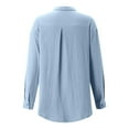 thumbnail image 3 of Fall Shirts for Women 2025 Solid Color Button Down Lapel Lightweight Business Casual Tops Long Sleeve Shirts for Women, 3 of 6