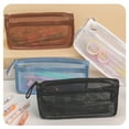 thumbnail image 1 of Organizador de papelería con cremallera para guardar lápices, bolsa de malla para lápices, diseño plegable portátil, para escritorio de oficina, almacenamiento de alta capacidad, material de, 1 of 5
