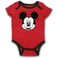 thumbnail image 2 of Disney Mickey Mouse 3 Pack Jogger, Onesie and Bib Set, Sleepwear Bodysuit Bundle for Baby, Size 9M Red, 2 of 5