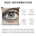 thumbnail image 5 of Eye Throw Pillow Cushion Cover, Pencil Drawing Artwork of a Staring Female Eye with Long and a Eyebrow, Decorative Square Accent Pillow Case, White Grey, 5 of 5