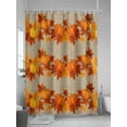 thumbnail image 5 of Fall Shower Curtain Pumpkin Shower Curtains for Bathroom Thanksgiving Decor, Waterproof Polyester Shower Curtain Set with Hooks, Stall Long 36" x 72" Maple Leaves Linen, 5 of 6