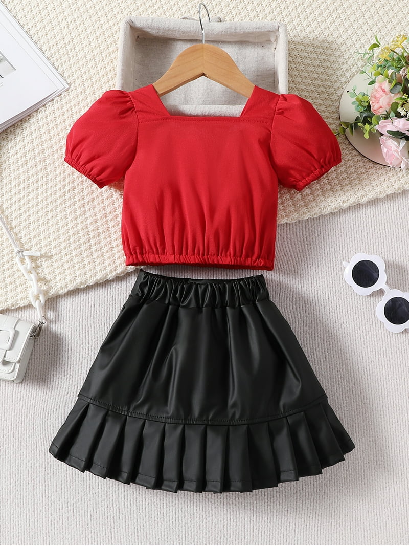 FEORJGP Kids Girls Summer Piece Outfits 1-6Y Toddler Baby Red