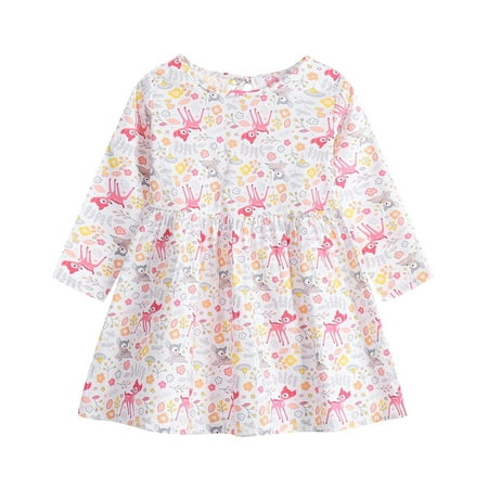 

AURIGATE Tutu Skirt for Newborn Toddler Baby Girl Clothing Long Sleeve One-Piece Floral Print Dress Autumn Kids Skirt