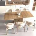 thumbnail image 4 of 63"-79" Extendable Dining Table for 4-8, Rectangle Kitchen Table with Storage Cabinet and Removable Leaf, Space Saving Expandable Dinner Furniture for Living Room, Brown, 4 of 9