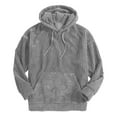 thumbnail image 2 of RXIRUCGD Men's Fall And Winter Solid Color Hooded Sweatshirt Fashion Loose Pullover, Gray, Size: XL, 2 of 9