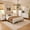 5pc-Beige, variant on Noelse 3-Piece Bedroom Furniture Set, Queen Size Bed Frame with Upholstered Headboard & 2 Nightstands, Under Bed Storage, Noise-Free, Beige and White