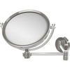 Allied Brass WM-6/2X 8 Inch Wall Mounted Extending 2X Magnification Make-Up Mirror, Polished Chrome