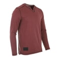 thumbnail image 2 of ZIMEGO Men's Vintage Wash Color Dyed Long Sleeve V-Neck Henley Slim Casual Shirt, 2 of 6
