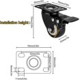 thumbnail image 3 of Set of 4 Swivel Casters 2"/50mm, Furniture Casters, Wheels with Brake, Industrial Plates Wheel for Furniture, Heavy Duty 420kg Caster (Black), 3 of 5