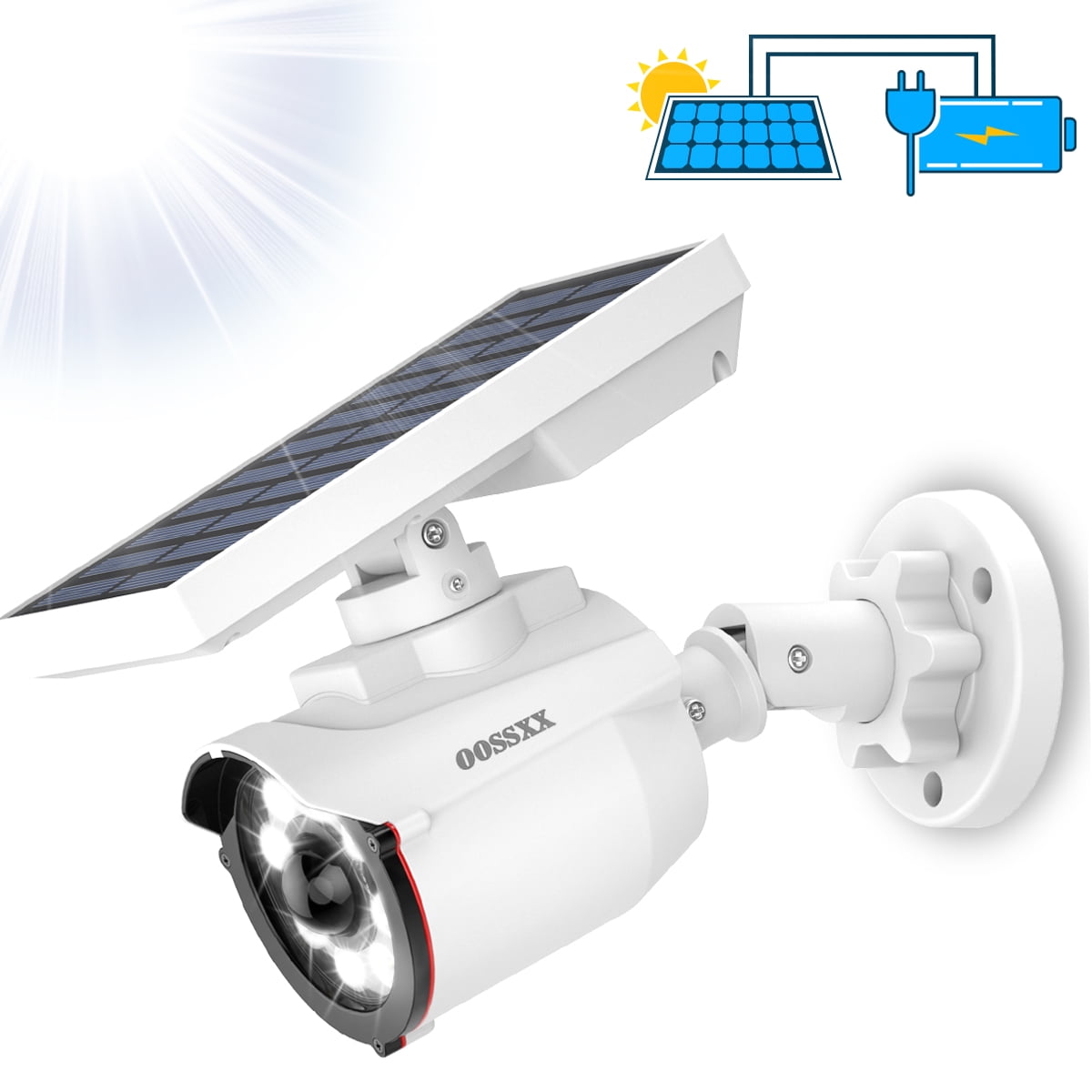 OOSSXX Solar Security Cameras Wireless, Fake Outdoor Cameras With