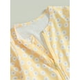 thumbnail image 5 of Newborn Baby Girl Fall Outfits Dainty Daisy Print Jumpsuit Long Sleeve Round Neck Zipper Full Length Romper, 5 of 7