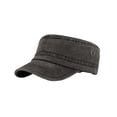 thumbnail image 2 of Mgmyaa Men's Vintage Flat Top Baseball Cap Adjustable Snapback Streetwear Style Hat Daily Casual Sport Headwear Solid Color Military Inspired Cap, 2 of 9
