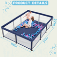 thumbnail image 4 of G TALECO GEAR Large Baby Playpen with Mat, Foldable Playpen for Babies and Toddlers, Portable Travel Play Yard, 50"x71", Blue, 4 of 6