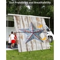 thumbnail image 3 of 4th of July RV Awning Sun Shade Screen 9'X7' Western Star Teal Mesh Sunscreen Rustic Wood Grain Awning Shade Screen with Zipper UV Blocker Completed Kits for RV Motorhome Camper Travel, 3 of 7