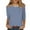 Blue, variant on Basic T Shirts for Women Tops for Women Casual Summer Tops Three Quarter Sleeve Round Neck Tee T Shirt Printed Loose Side Split Tunic Blouse Comfy Casual Vacation Workout Clothes Basic Tees
