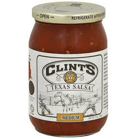 Clint's Texas Salsa, Medium, 16 Ounce