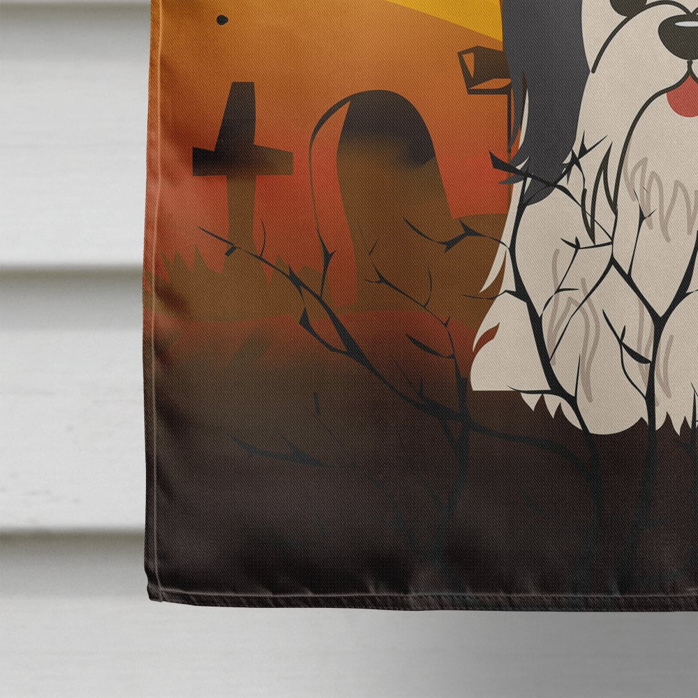 Carolines Treasures BB4354CHF Halloween Shih Tzu Black & White Flag Canvas House Size