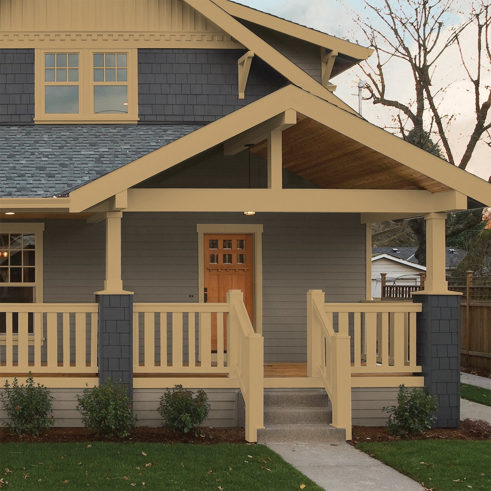 Glidden HEP Golden Granola / Beige Semi-Gloss Exterior Paint with Primer, 1 Quart