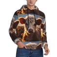 thumbnail image 2 of Haiem Sunset Sunflower Small Cow Patterned Men's Hoodie with Kangaroo Pocket - Ideal Pullover Sweatshirt for Daily Wear, Travel, and Home-XX-Large, 2 of 7