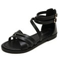 thumbnail image 2 of Women's Bohemian Flat Roman Sandals - Thin Strap Gladiator Sandals with Back Zipper, 2 of 20