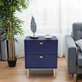 thumbnail image 1 of Boyel Living 2 Drawer Nightstand Free standing Storage Cabinet Sofa Side Storage Table Bedroom Accent Side Table, Blue, 1 of 11