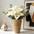thumbnail image 5 of Large Wicker Flower Basket - Decorative Vase Container, Handwoven Rustic Floral Holder, Home Living Room Cafe Decor Accent, Lightweight, Durable, Multipurpose for Storage, Display, Floral Arrangement, 5 of 7