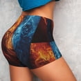 thumbnail image 2 of KLL Red And Blue Fire Lion Pattern Workout Shorts for Women Scrunch Short Gym Yoga Running Sport Active Exercise Fitness Shorts, 2 of 5