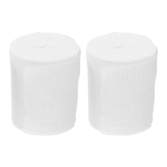 QARUN 2 Rolls Gauze Bandage Wrap Tape First Aid Wound Bandage Care (White,S)