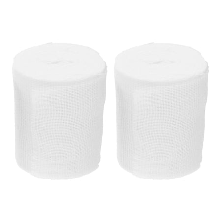 QARUN 2 Rolls Gauze Bandage Wrap Tape First Aid Wound Bandage Care (White,S)