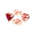 thumbnail image 2 of Clara Pucci 1.5Ct Ruby Heart Cut VVS1 Push Back Stud 14k Solid hypoallergenic Gold Designer Earrings For July, 2 of 7
