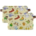 thumbnail image 2 of GZHJMY Warm Colored Doodle Winter Elements Decorative Basket Collapsible Rectangular Canvas Storage Bin Foldable Closet Cube Organizer Box with Handles for Clothes/Toys, 2 of 7