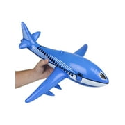 Angle View: Rhode Island Novelty 24" Blue Inflatable 747 Jet Airplane Aviation Pilot Toy Decoration