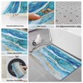 thumbnail image 6 of Teal Blue Ombre Bath Mat 3 Piece Bathroom Rug Set, Modern Coastal Ink Painted Abstract Non Slip Bath Rug Contour Mat and Toilet Lid Cover, Absorbent Shower Mats Soft Bath Rugs and Mats Sets, 6 of 8