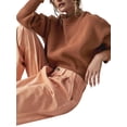 thumbnail image 2 of xiaxaixu Hauts Courts d'Automne pour Femmes Couleur Unie Col Rond Côtelé Manches Longues Pulls Amples de Printemps, 2 of 5
