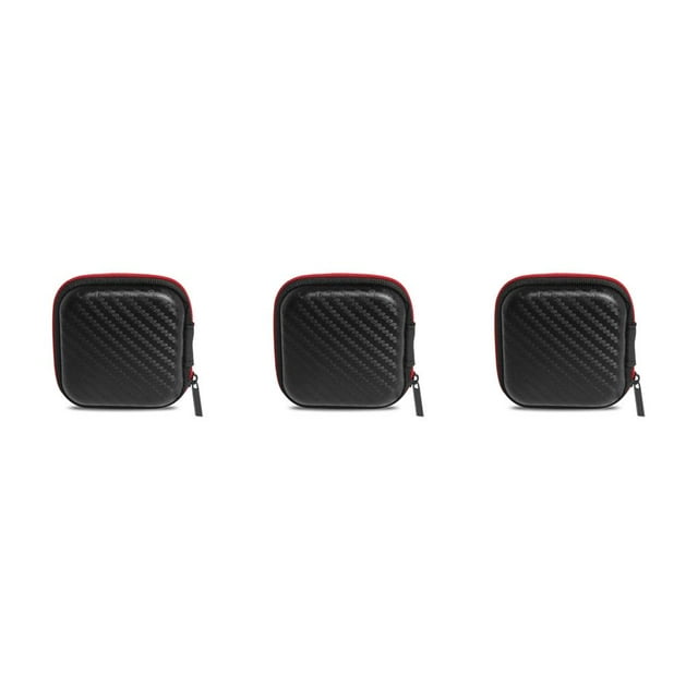 Wisewang Earphone Storage Bag Organizer Accessories Small Zipper Headset Pouch Containers Organization Holder Accessory As shown 3Set