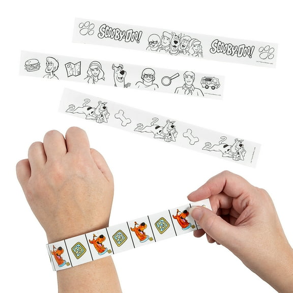 Bulk 48 Pc. Color Your Own Scooby-Doo! Slap Bracelets