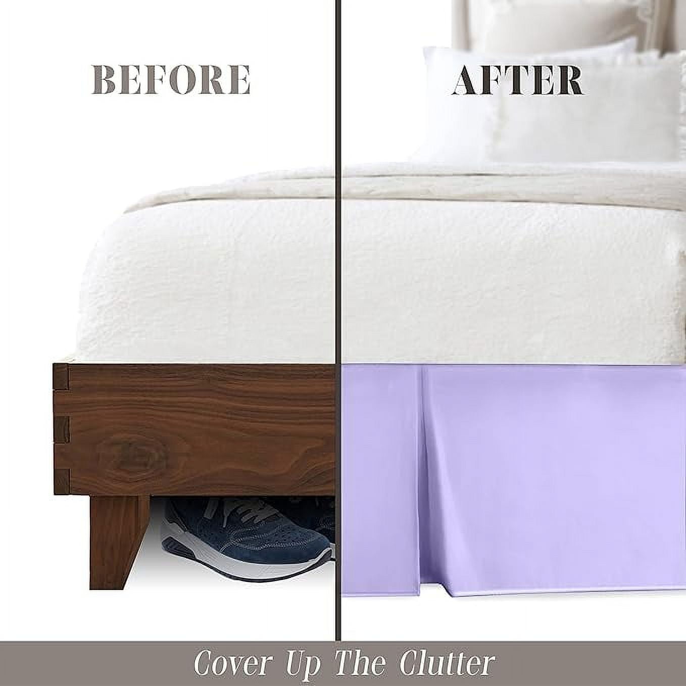 Elegant Comfort 1-Piece Solid Bed Skirt, 1500 Thread Count, Minimalist Design, Easy Care, Wrinkle and Stain Resistant , Full, Joyful Lilac