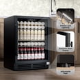thumbnail image 6 of Coolake 24 Inch Wide Under Counter Beverage Refrigerator, 180 Can Capacity Beverage Cooler with Glass Door, Built in or Freestanding, Drink Fridge for Basement, Kitchen, Office, 6 of 7