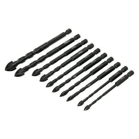 

Masonry Bits Multiple Sizes High Efficiency 10PCS Drill Bit Cemented Carbide With HexShank For Thin Iron Plate For Ceramics