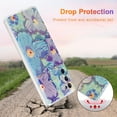 thumbnail image 3 of Case for Samsung Galaxy S22, Colorful Retro Oil Painting Flower Laser Glossy Design Cute Exquisite Floral Blossom Phone Cover Stylish Durable TPU Protective Case for Girls Women -Purple Flower, 3 of 17