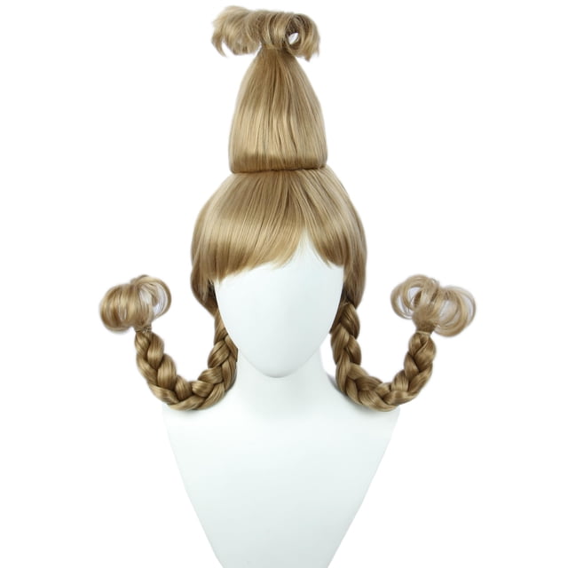 Peluca Linfairy Christmas Girl con trenzas de alambre para cosplay