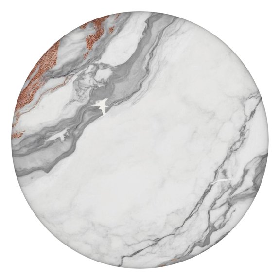White Gray Rose Gold Marble Pattern Round Fitted Tablecloth with Elastic Edge,Dining Table Cover Waterproof,Outdoor Round Tablecloth for Camping,Dining,Indoor and Outdoor