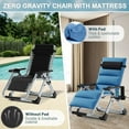 thumbnail image 2 of MOPHOTO Zero Gravity Chair Foldable Reclining Lounge Chair with Headrest & Cup Holder for Indoor Outdoor, Patio Recliner Folding Reclining Chair Support 440lbs, for Beach Poolside Backyard, 2 Pack, 2 of 8