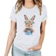 thumbnail image 4 of Pantalones Cortos para las Mujeres Sexy Pascua Moda Impresión Cuello Redondo Tee, Poliéster Ligero Casual Top para Primavera Verano Diario, Blusa de Suéter, 4 of 4