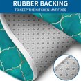 thumbnail image 4 of Teal and Gold Geometric Lattice Pattern Bathroom Rugs Sets 3 Piece,Toilet Cover Set,Absorbent Non Slip Bathroom Mats Sets with U-Shaped Contour Rug Toilet Rug Set, 4 of 5