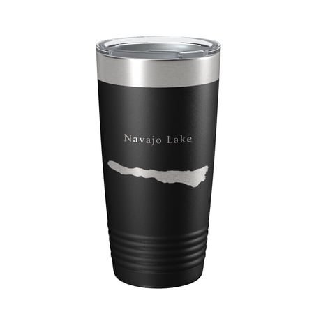 Navajo Lake Map Tumbler Travel Mug Insulated Laser Engraved Coffee Cup Utah 20 oz Black